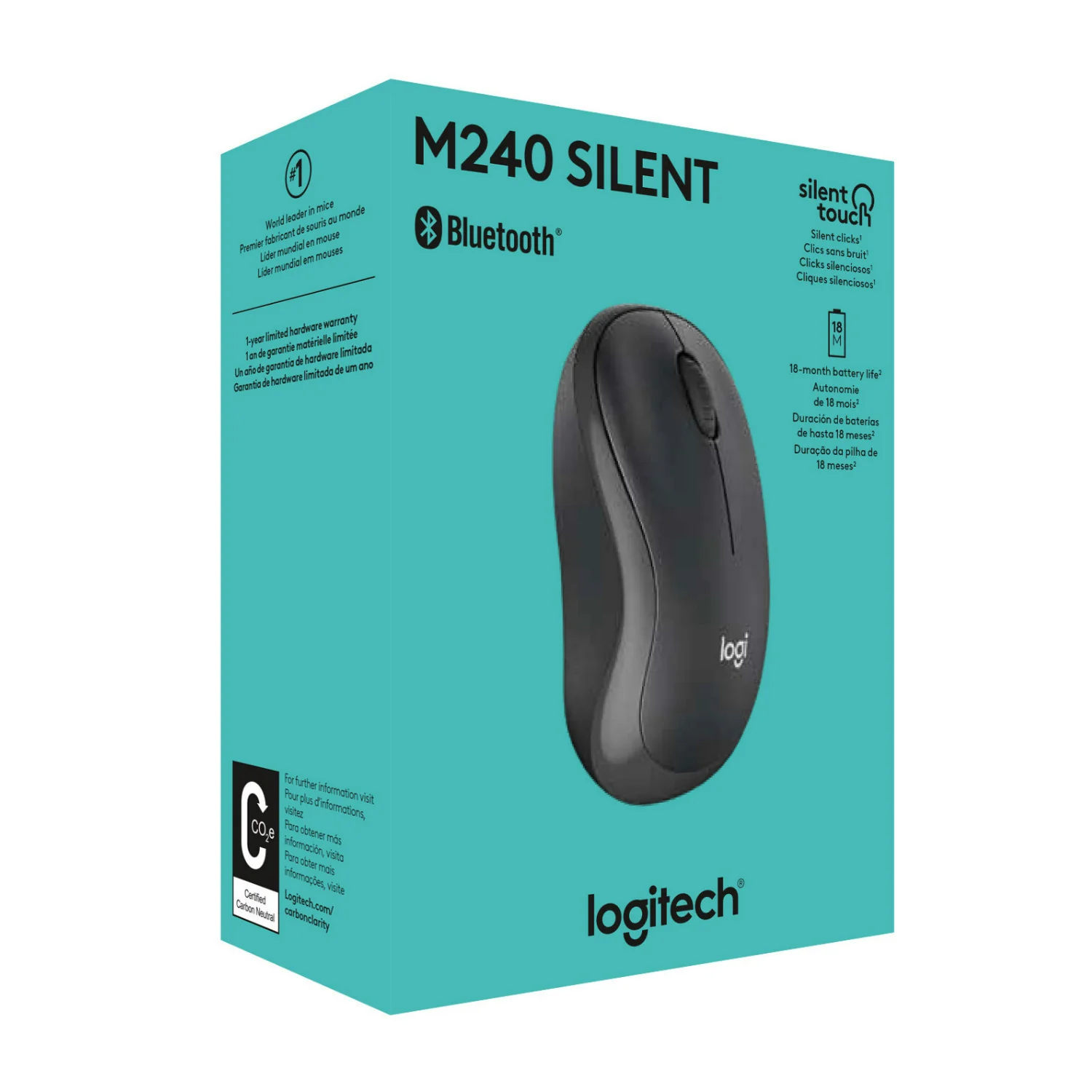 Logitech M240 Silent Cordless Long Range Bluetooth Mouse with Pre-Installed AAA Battery (Graphite) - Image 7