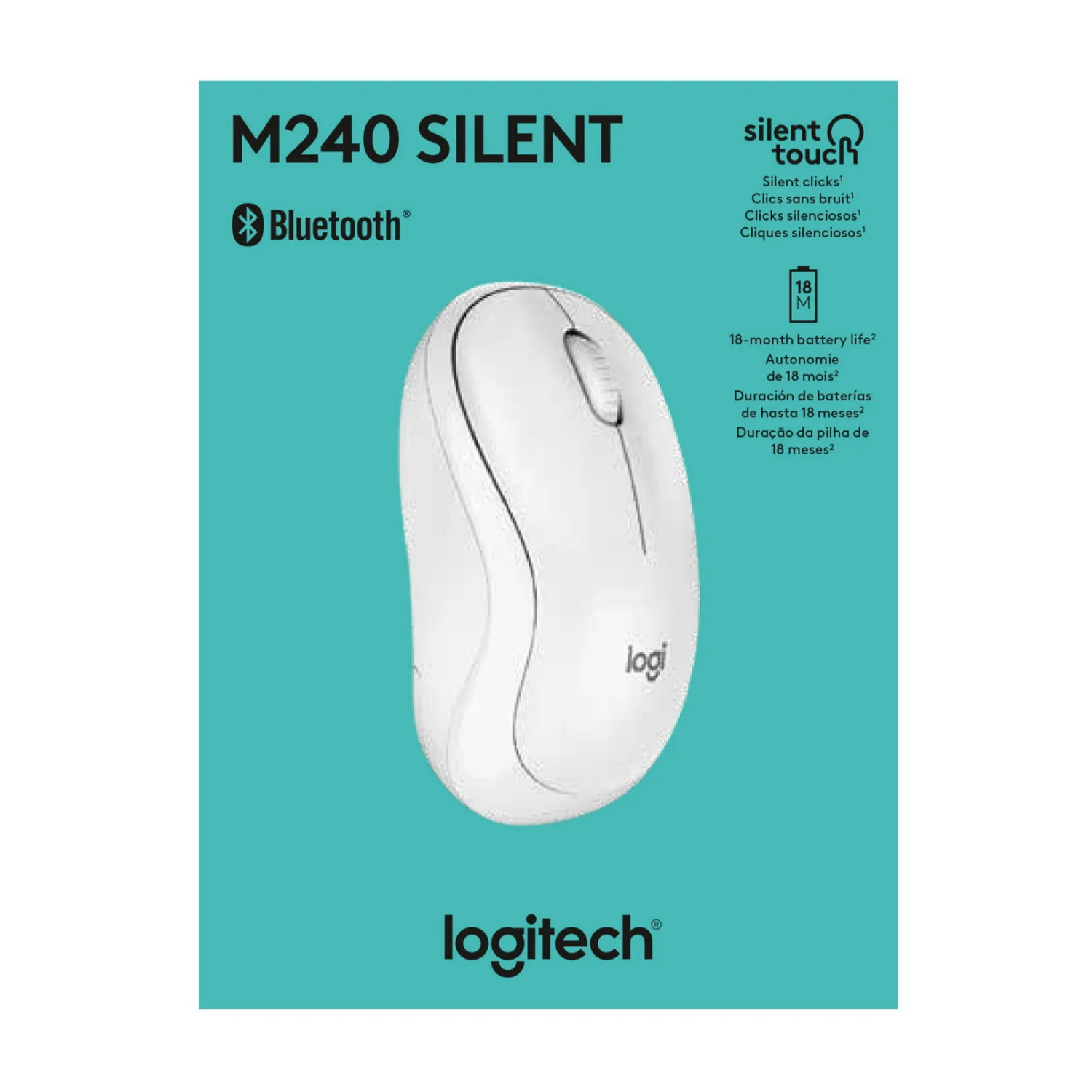 Logitech M240 Silent Cordless Long Range Bluetooth Mouse with Pre-Installed AAA Battery (Off-White) - Image 6