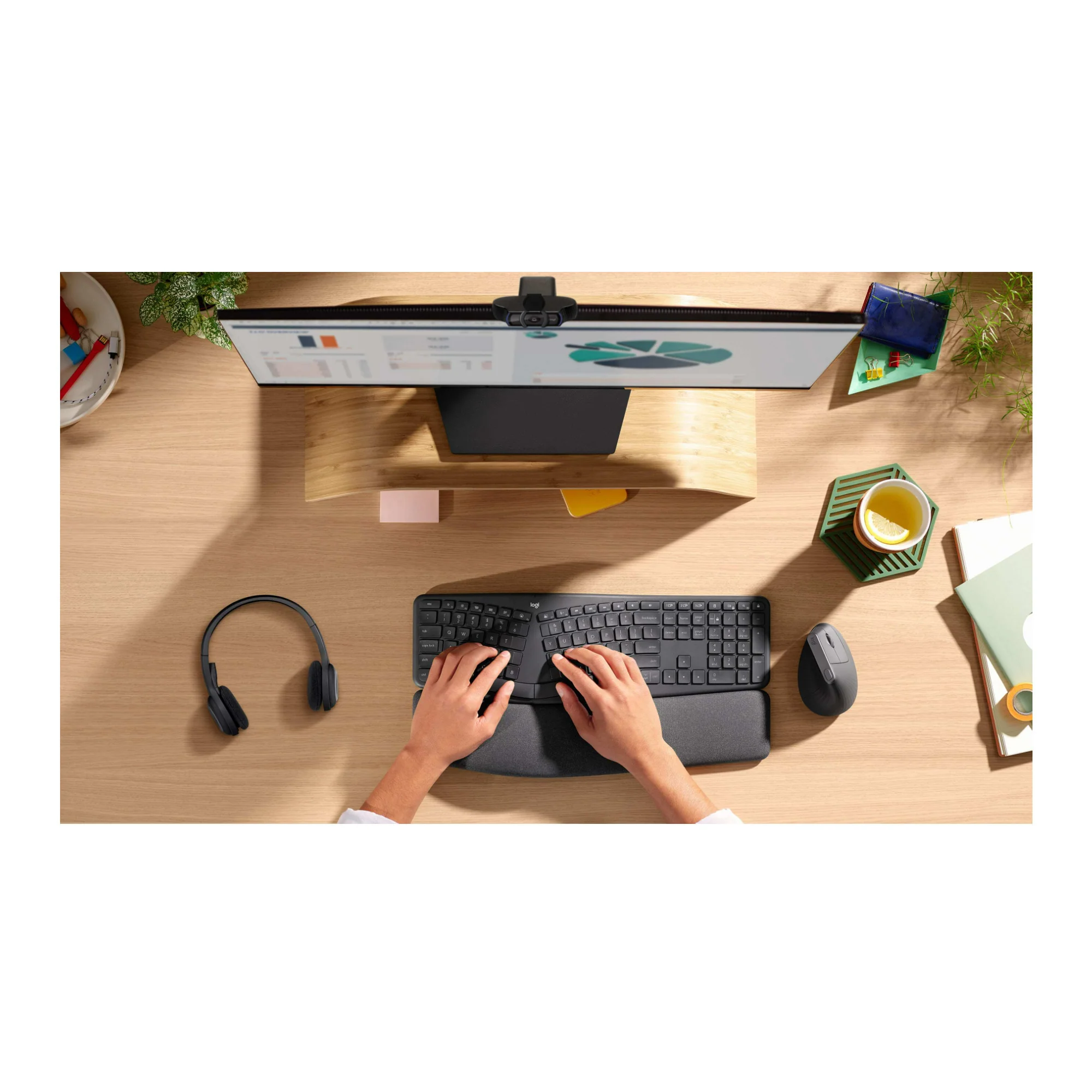 Logitech Ergo K860 Ergonomic Wireless Split Keyboard with Perfect Stroke Keys and Curved Keyframe - Image 5