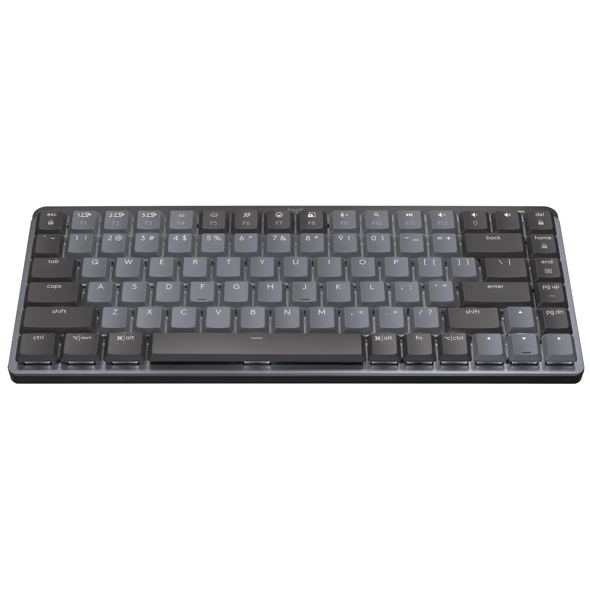 Logitech MX Mechanical Mini Tactile Keyboard (Graphite) with Wireless Mouse (Black) and Palm Rest - Image 2