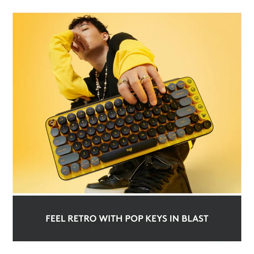 Logitech POP Keys Wireless Mechanical Keyboard with Emoji Keys - Blast Yellow (Open Box) - Image 12