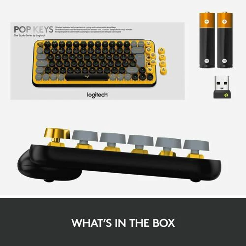 Logitech POP Keys Wireless Mechanical Keyboard with Emoji Keys - Blast Yellow (Open Box) - Image 6