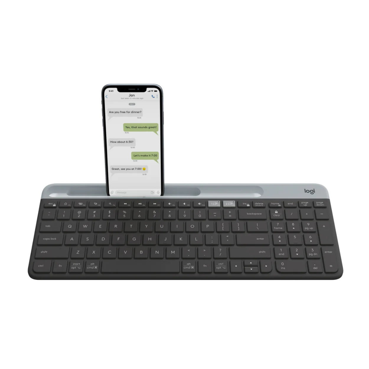 Logitech K585 Slim Multi-Device Wireless, Compact and Quiet Keyboard (Graphite)