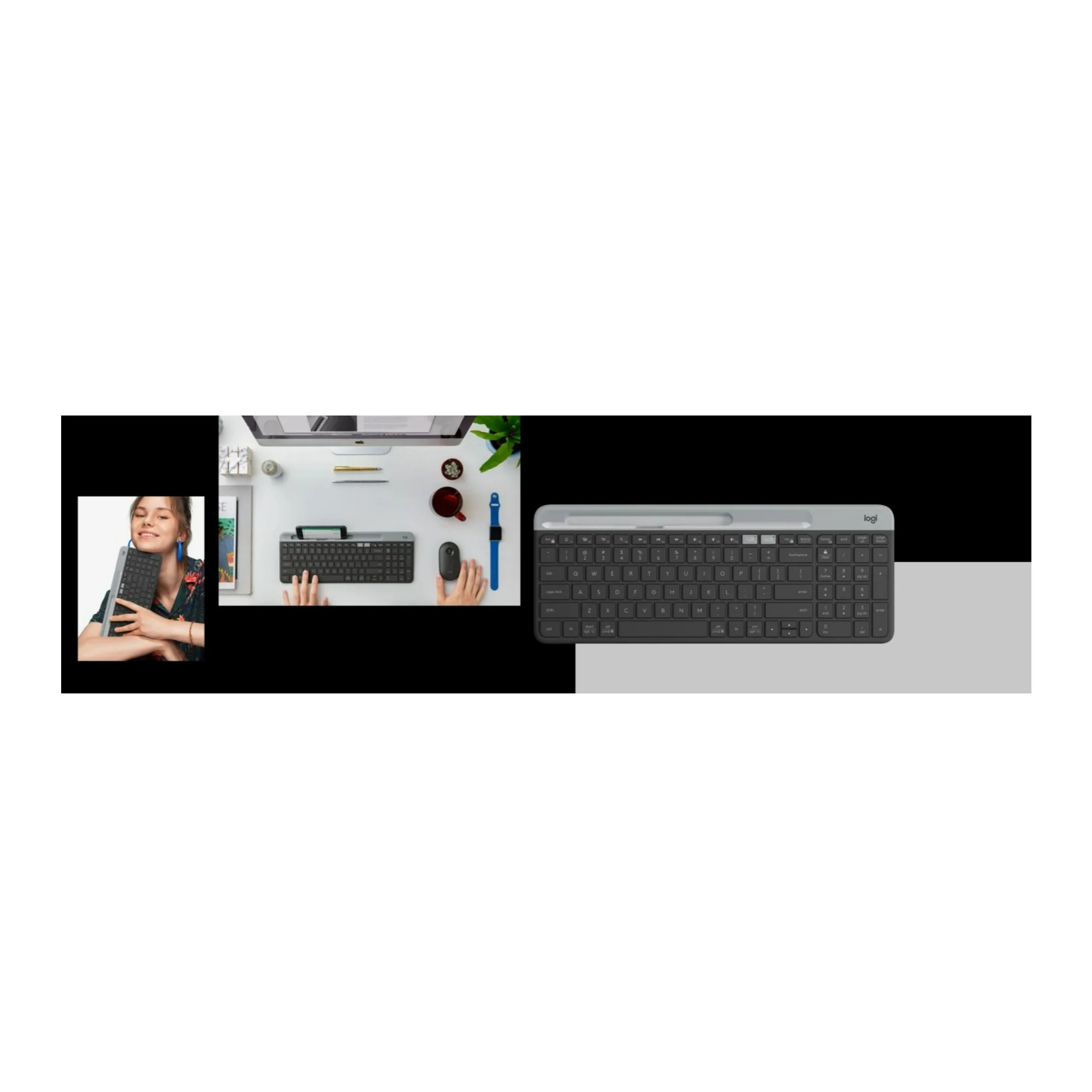 Logitech K585 Slim Multi-Device Wireless, Compact and Quiet Keyboard (Graphite) - Image 6