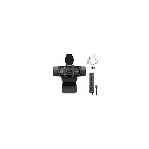 Logitech C920S Pro HD Webcam Bundle with USB Hub and Ring Light Bundle - Image 3
