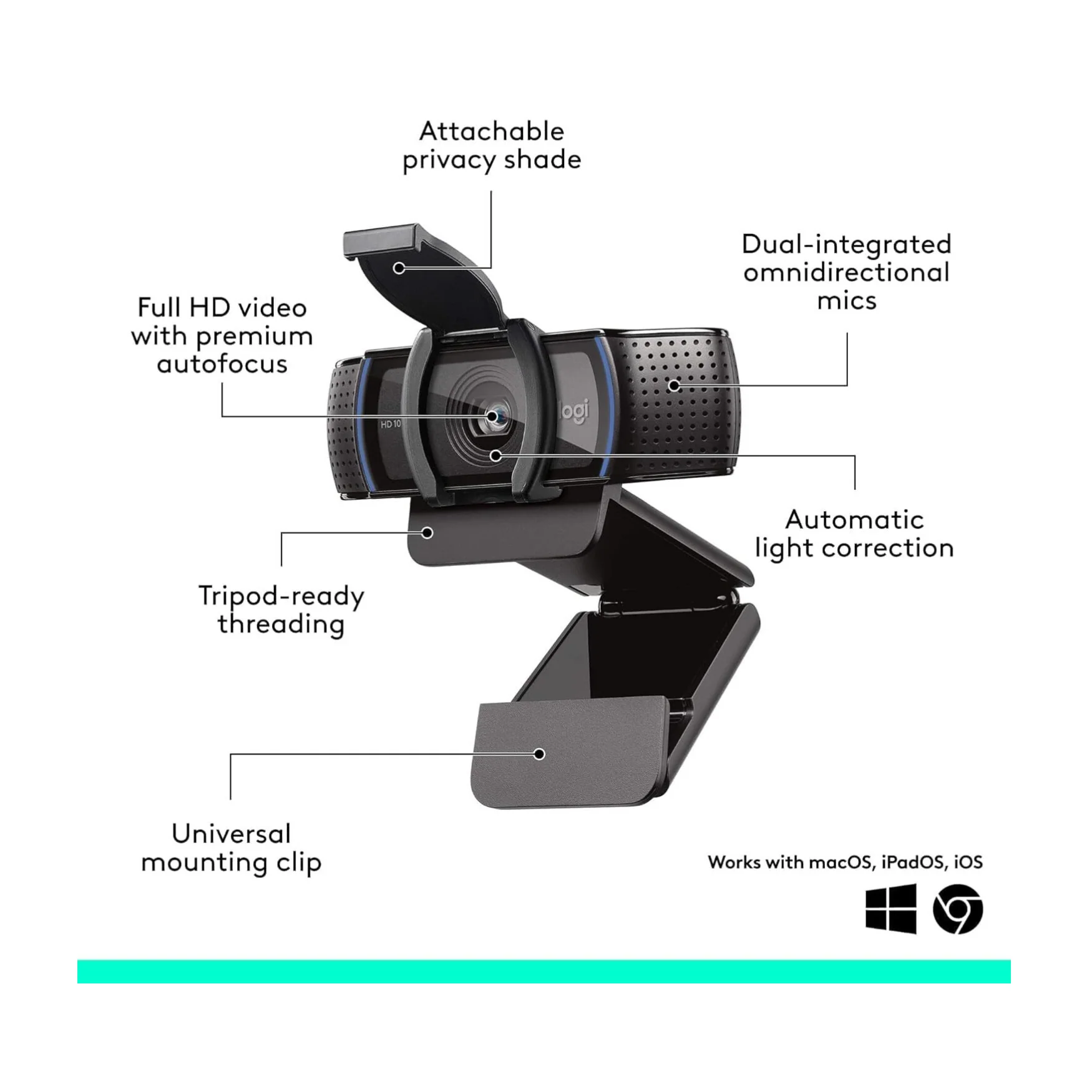Logitech C920e HD 1080p 3MP Autofocus Business Webcam - Image 2