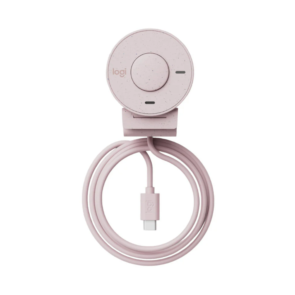 Logitech Brio 300 Rose - High-Definition Webcam with Desktop Anti-Slip Matt - Image 8