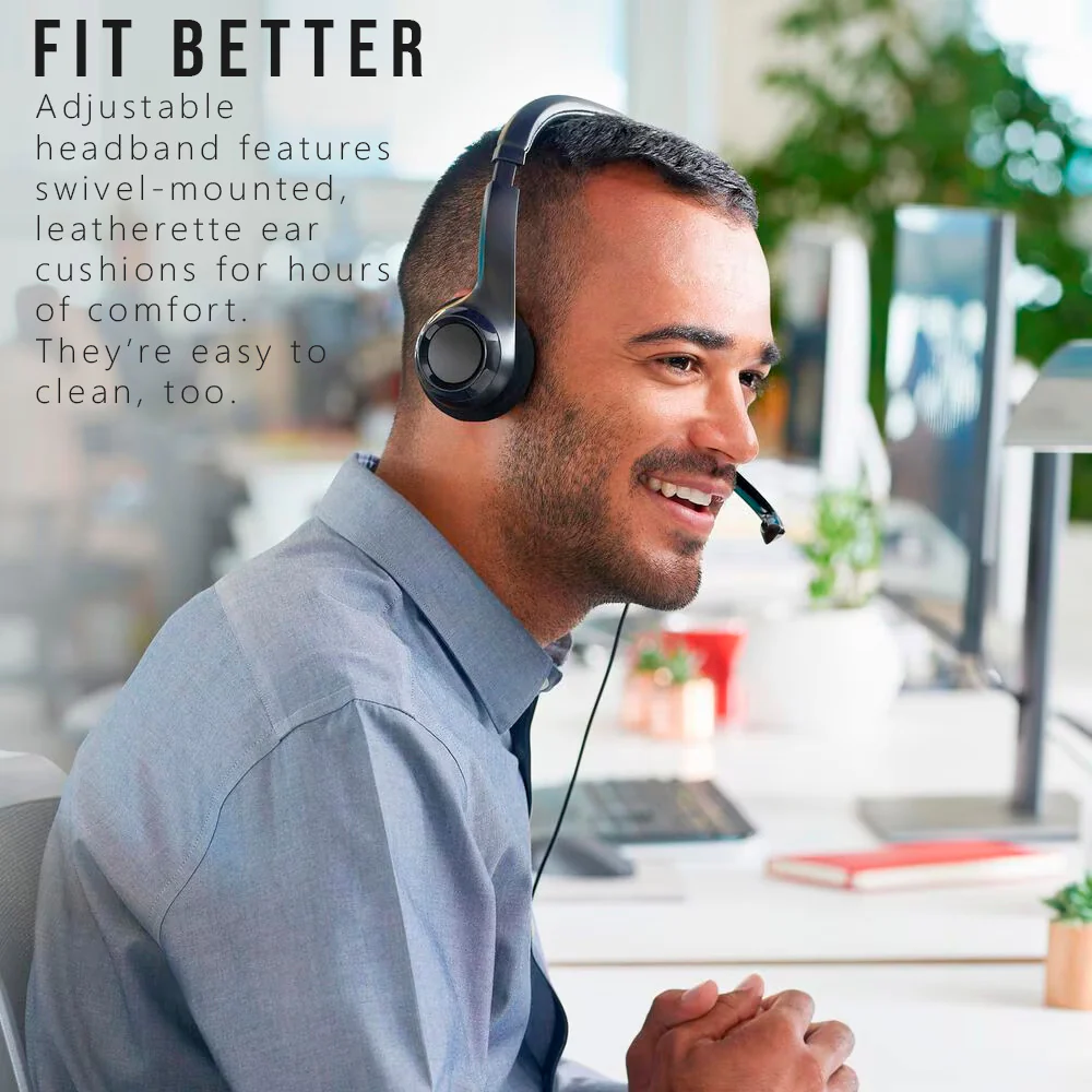 Logitech H390 USB Computer Headset with Noise-Canceling Microphone and Adjustable Headband (Black) - Image 7