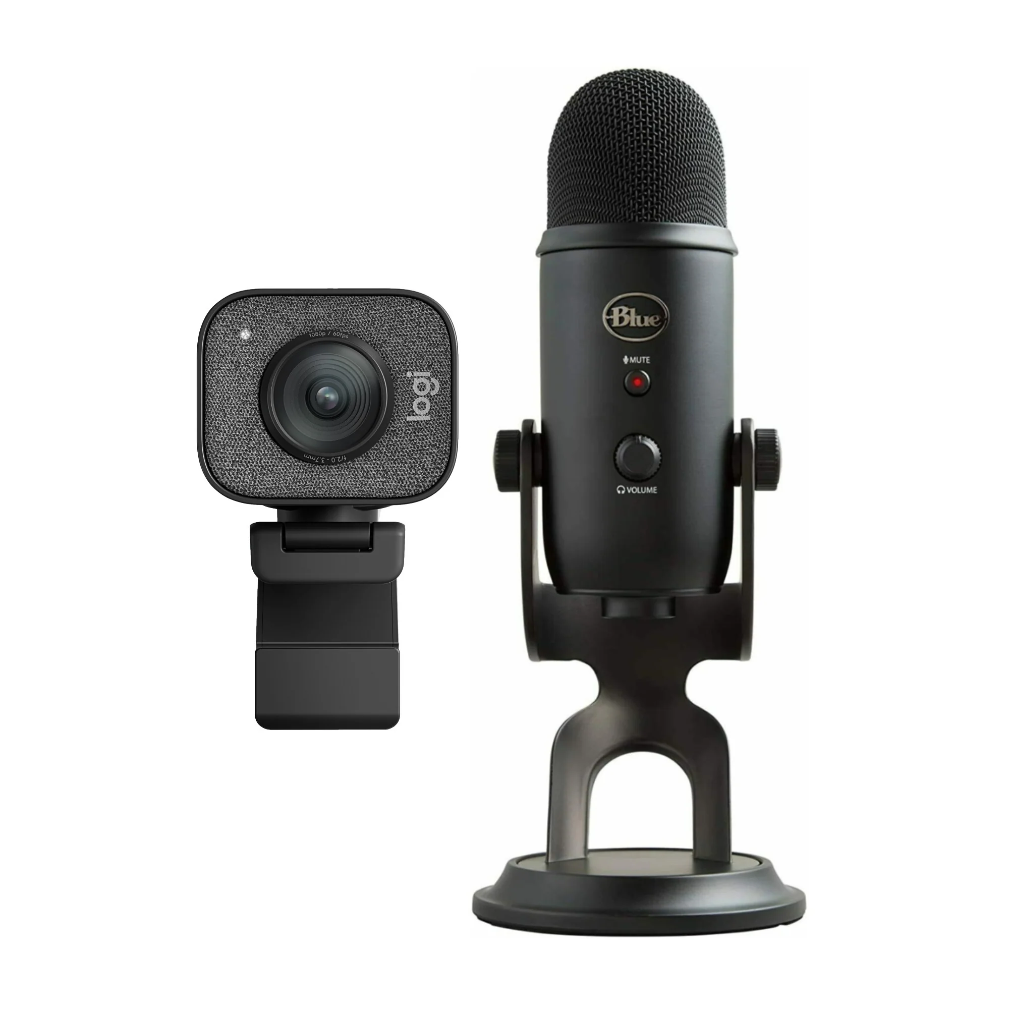 Logitech StreamCam Plus 1080P HD 60fps USB-C Webcam(Graphite) with Blue Yeti Mic