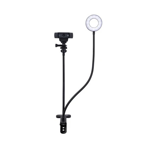 Logitech StreamCam Plus Webcam with Tripod (Graphite) and Webcam Stand with Selfie Ring Light - Image 11