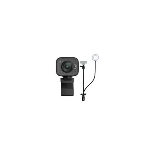 Logitech StreamCam Plus Webcam with Tripod (Graphite) and Webcam Stand with Selfie Ring Light - Image 3