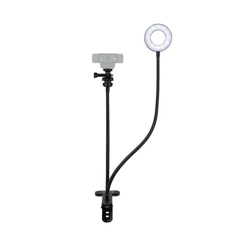 Logitech StreamCam Plus Webcam with Tripod (Graphite) and Webcam Stand with Selfie Ring Light - Image 8