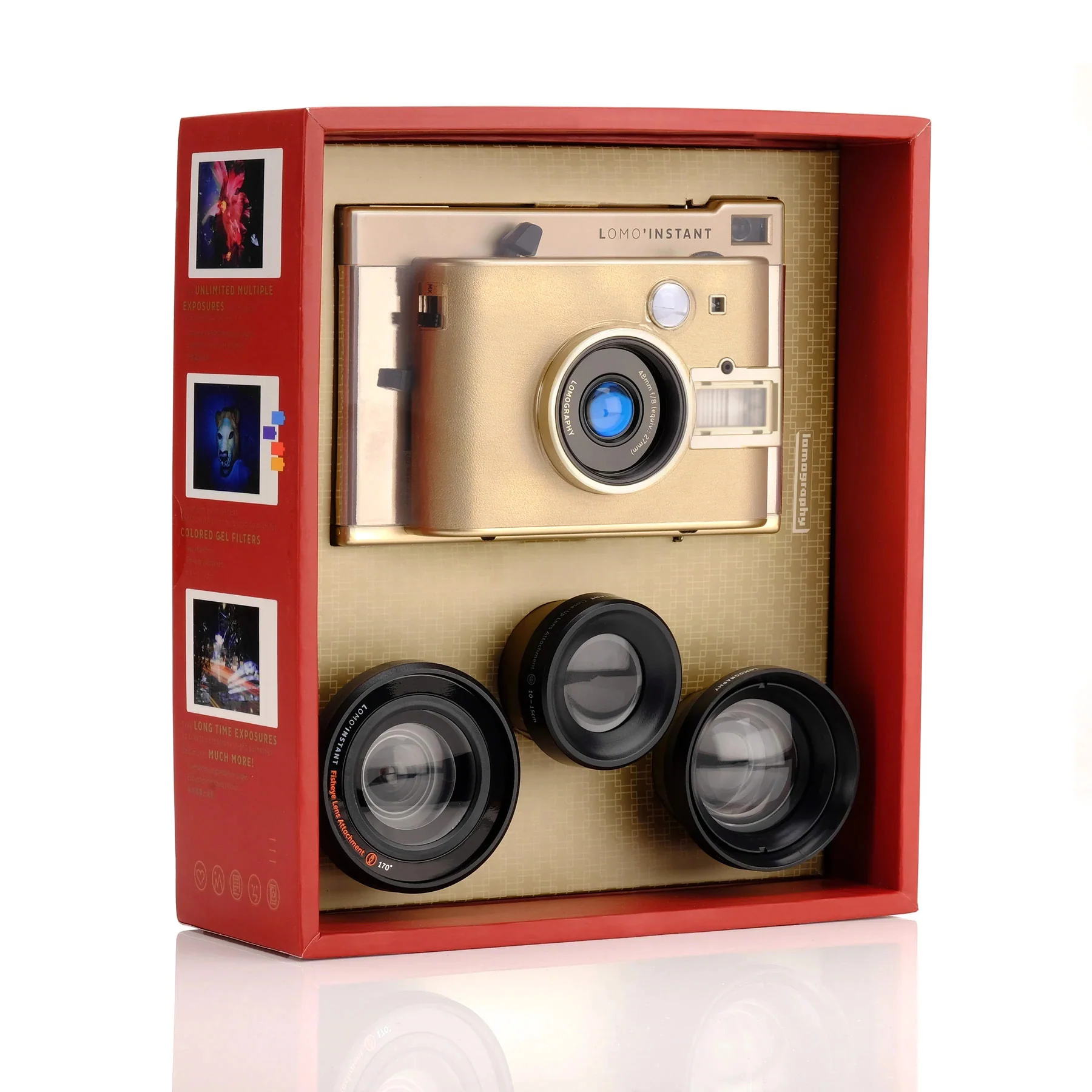 Lomography Lomo'Instant Mini Instant Camera with 3 Lenses (Yangon Gold Edition) - Image 6