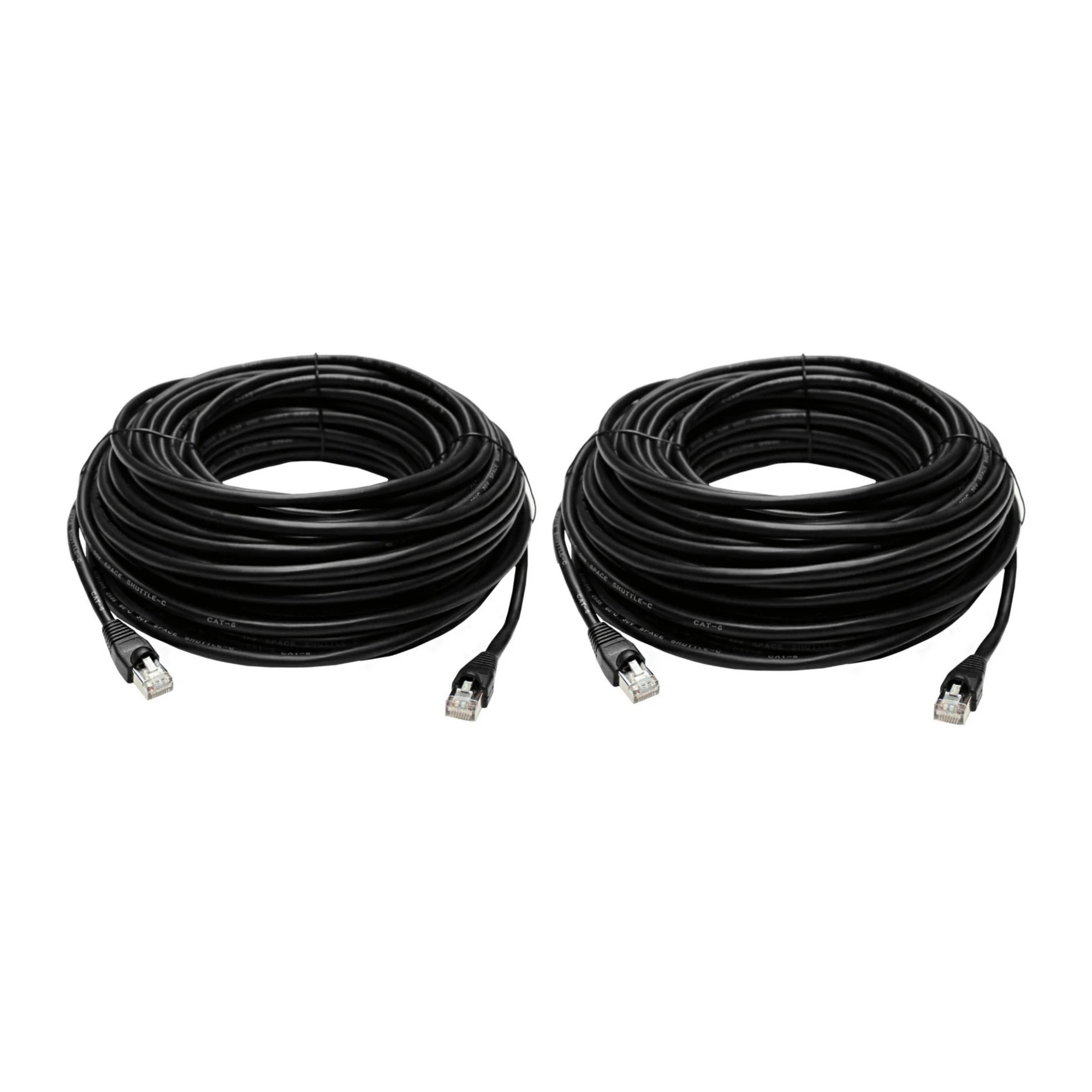 Lorex 200-Feet CAT6 Waterproof, and Fire-Resistant Cable (Black) 2-Pack