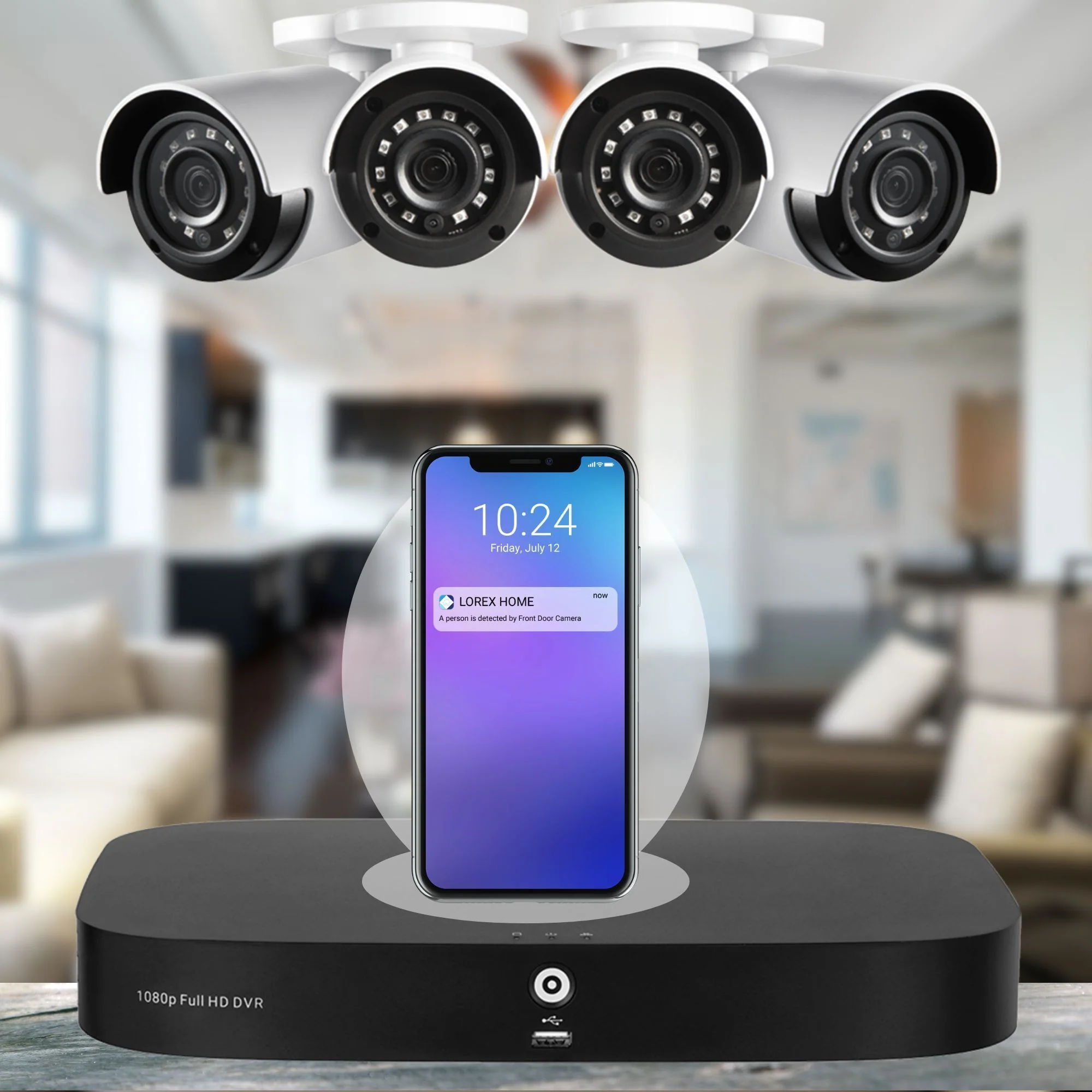 Lorex 1080p 8-Channel 1TB Wired DVR Security System with 4 Cameras and 4K RG59 100ft Power Cables - Image 6
