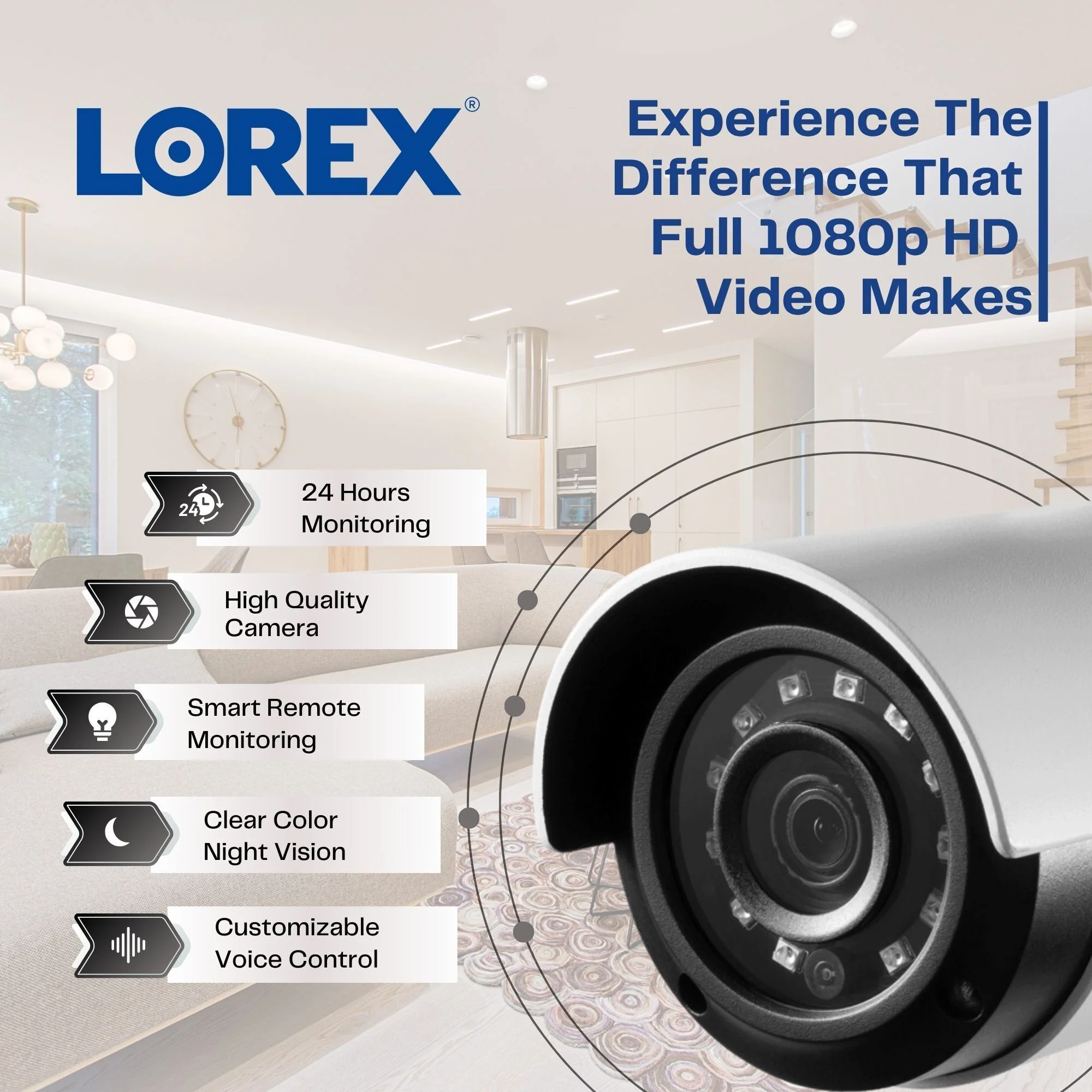 Lorex 1080p 8-Channel 1TB Wired DVR Security System with 6 Cameras and 4K RG59 100ft Power Cables - Image 3