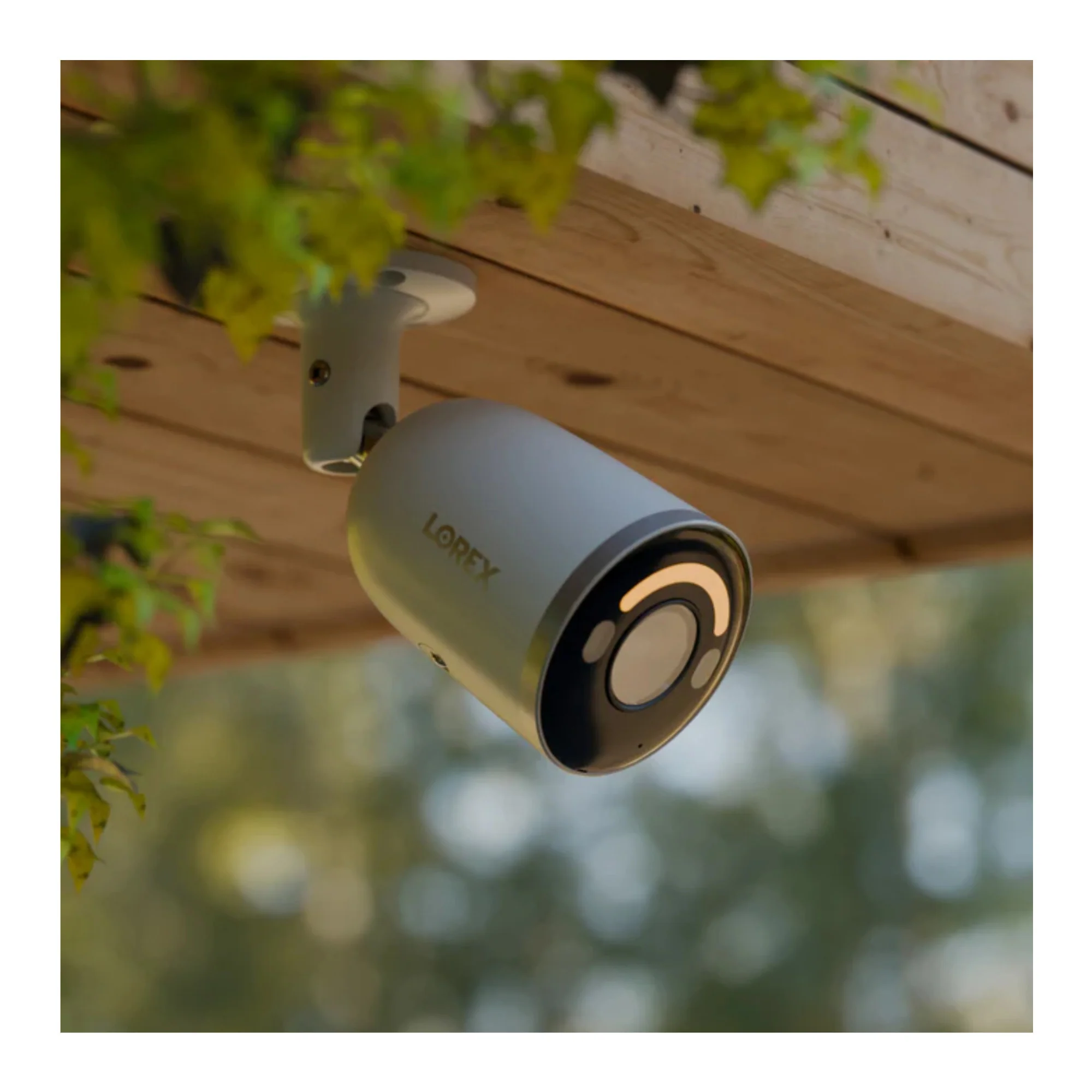 Lorex 4K Wired IP Bullet Camera with Color Night Vision Smart Lighting and Siren (White) - Image 2