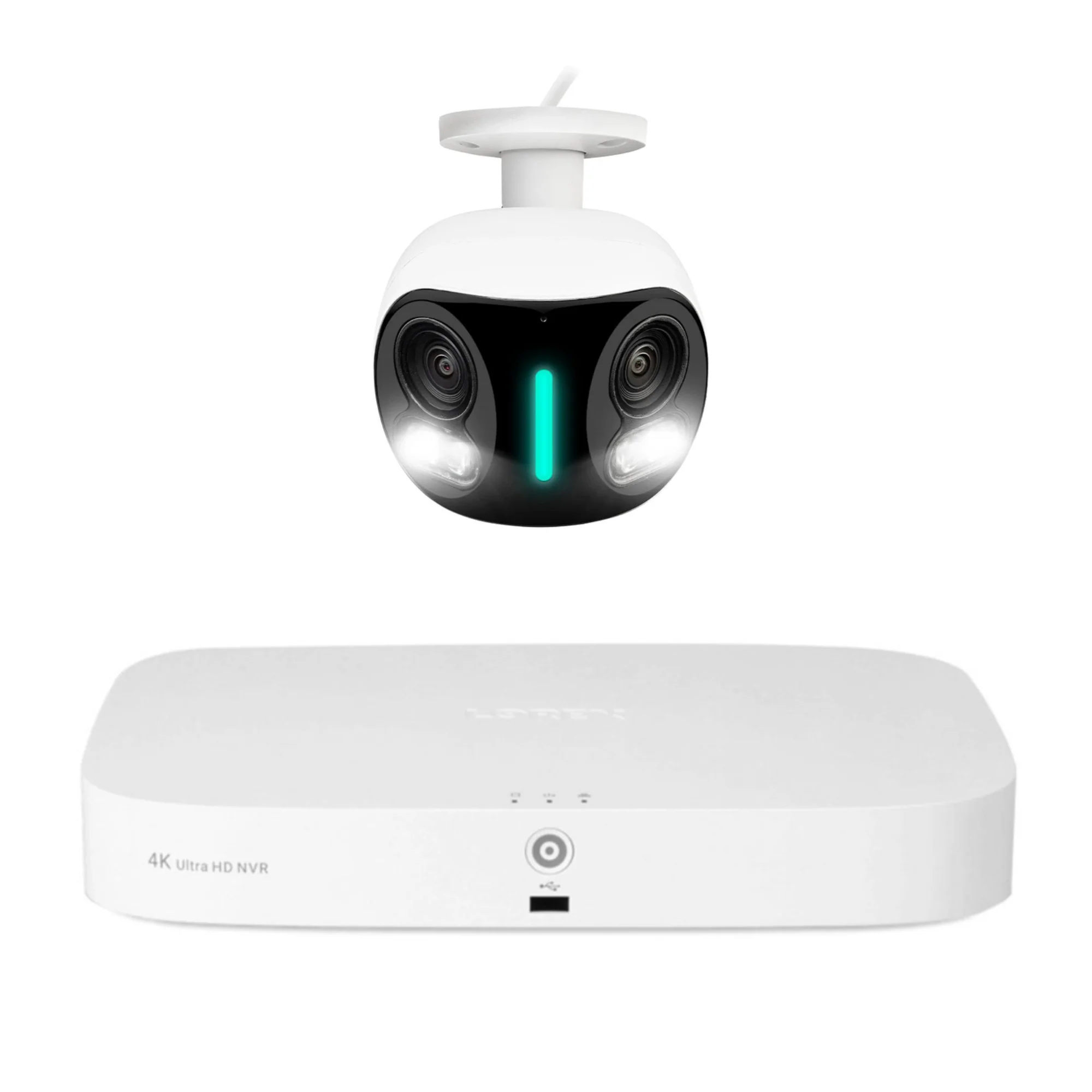 Lorex 4K 16 Camera Capable 2TB NVR Recorder with 4K IP Wired Dual Lens Security Camera Bundle