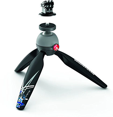 Manfrotto Pixi Xtreme Mini Tripod Black with Tripod Mount Adaptor for GoPro