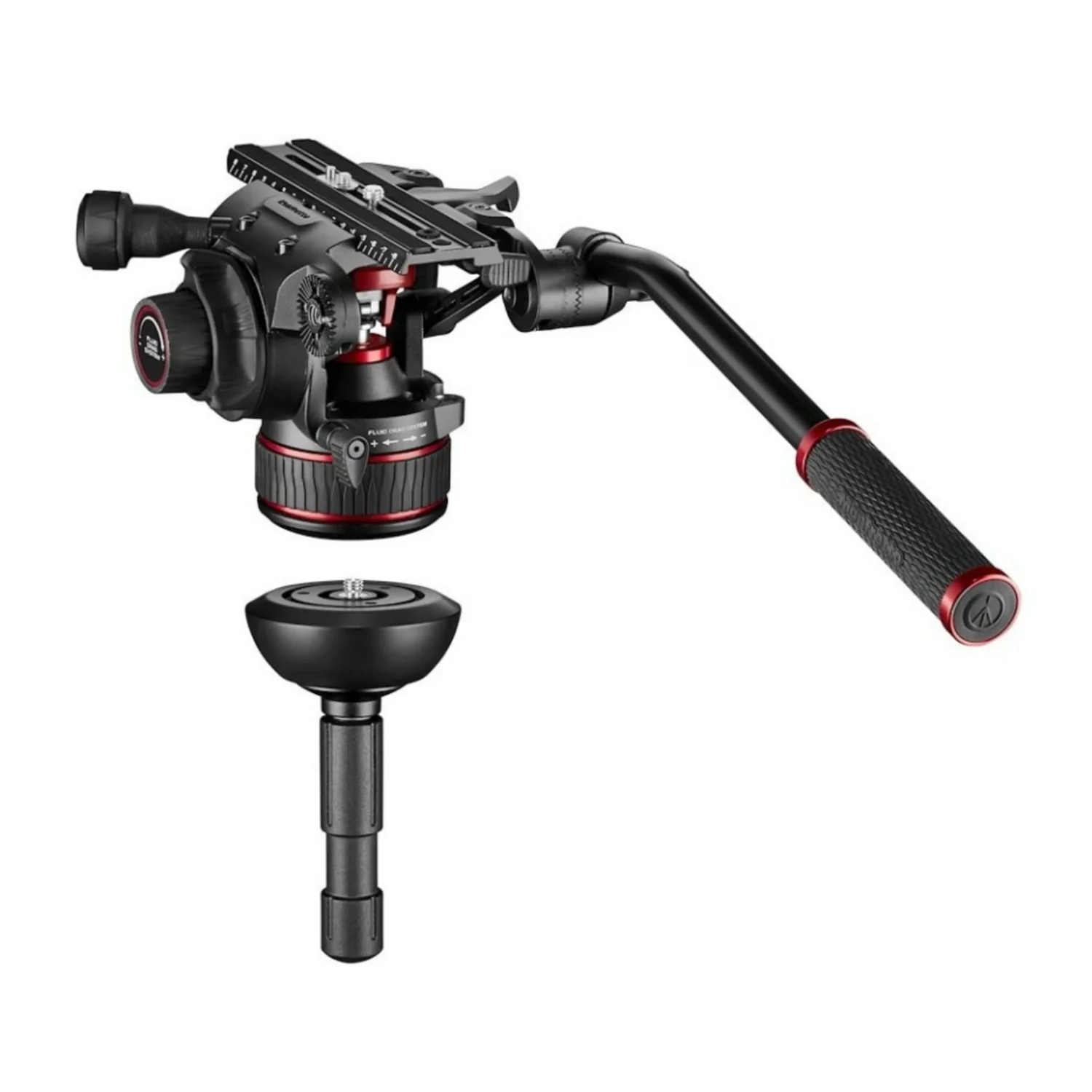 Manfrotto Nitrotech 612 Series Fluid Video Head with Twin Alu Tripod (Black) - Image 5