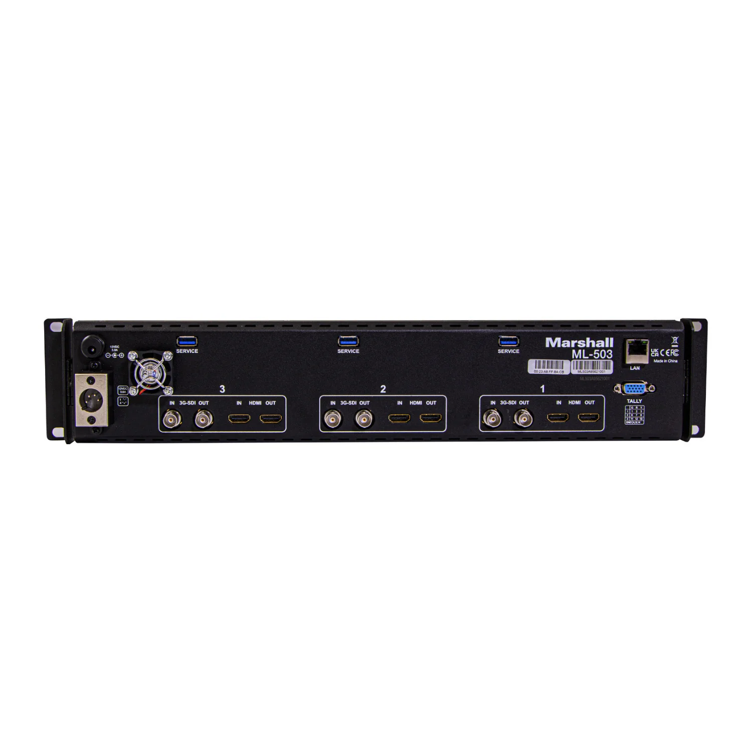 Marshall Electronics ML-503 Rackmount LCD Monitor Triple 5-Inch Screens (2 RU) - Image 2