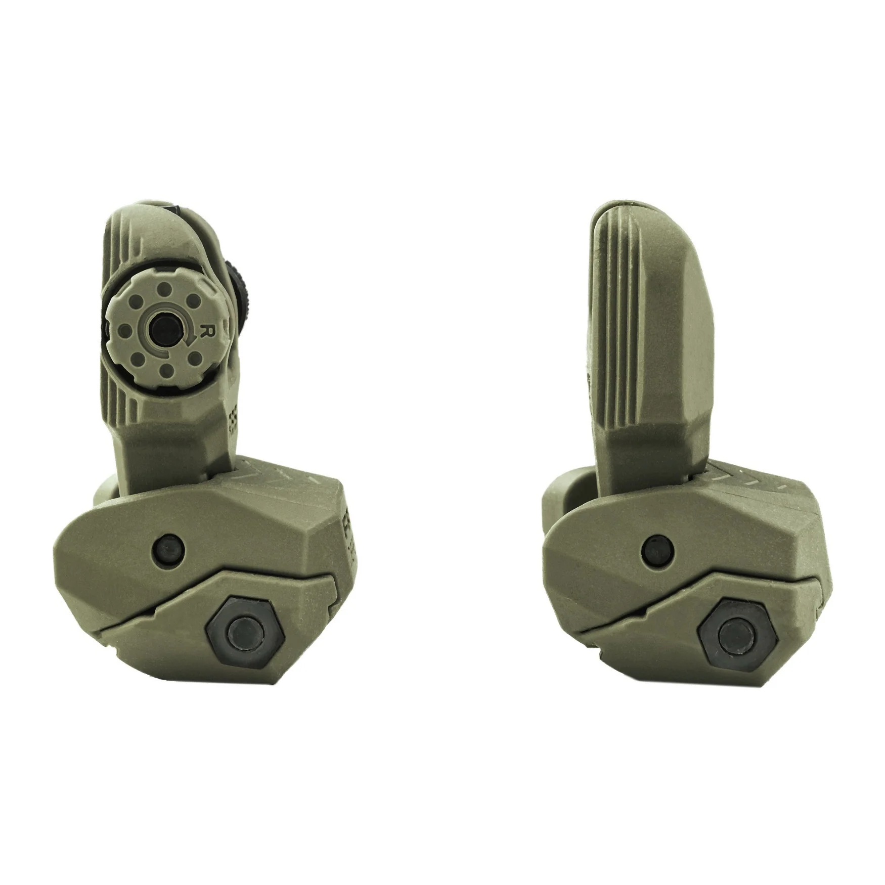 Meprolight FRBS M2D Front and Rear Set of Flip-up Sights with Tritium (2 Rear Dots, OD Green) - Image 3