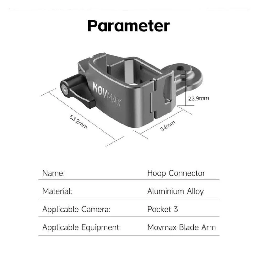 MOVMAX Blade Arm Aluminum Alloy Hoop Connector for DJI Osmo Pocket 3 (Gray) - Image 5