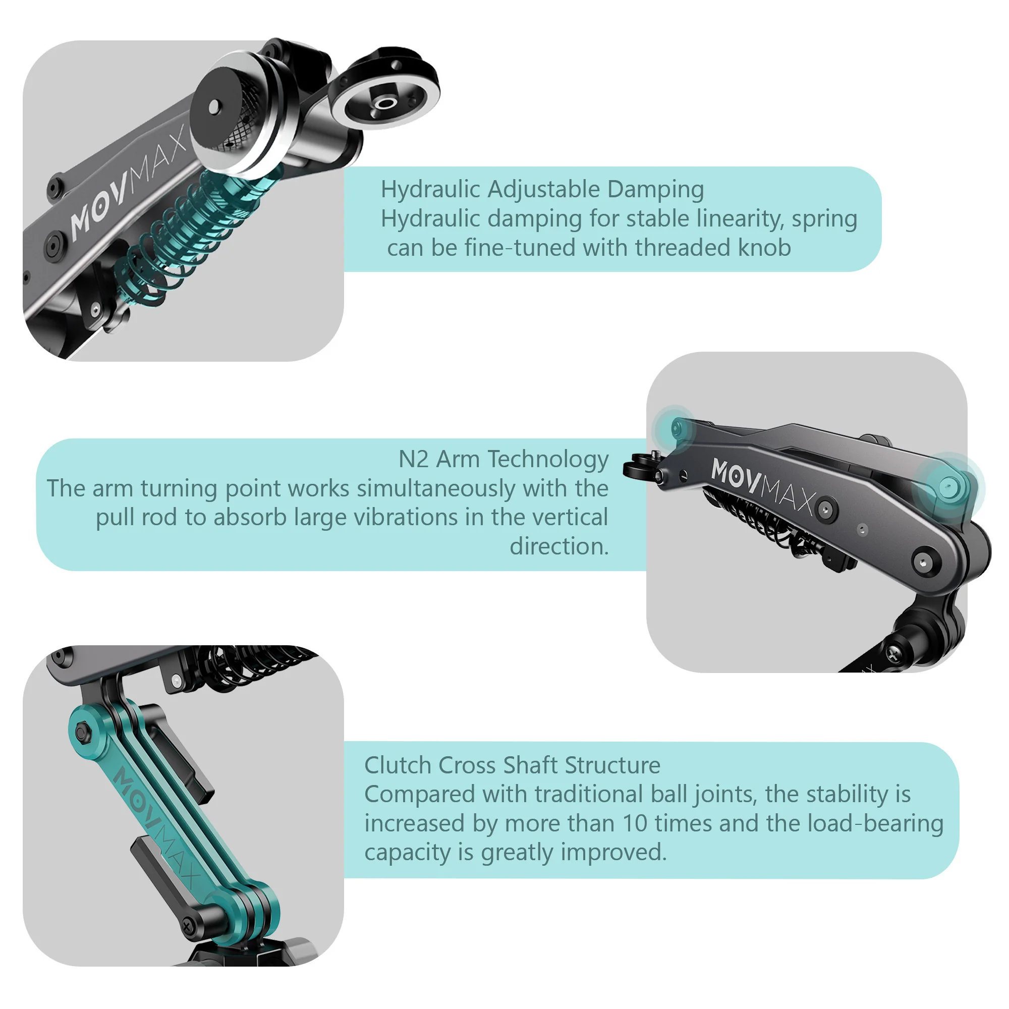 Movmax Blade Arm for DJI Pocket 3, Insta 360, and GoPro HERO 12 Cameras and Hoop Connector Bundle - Image 3