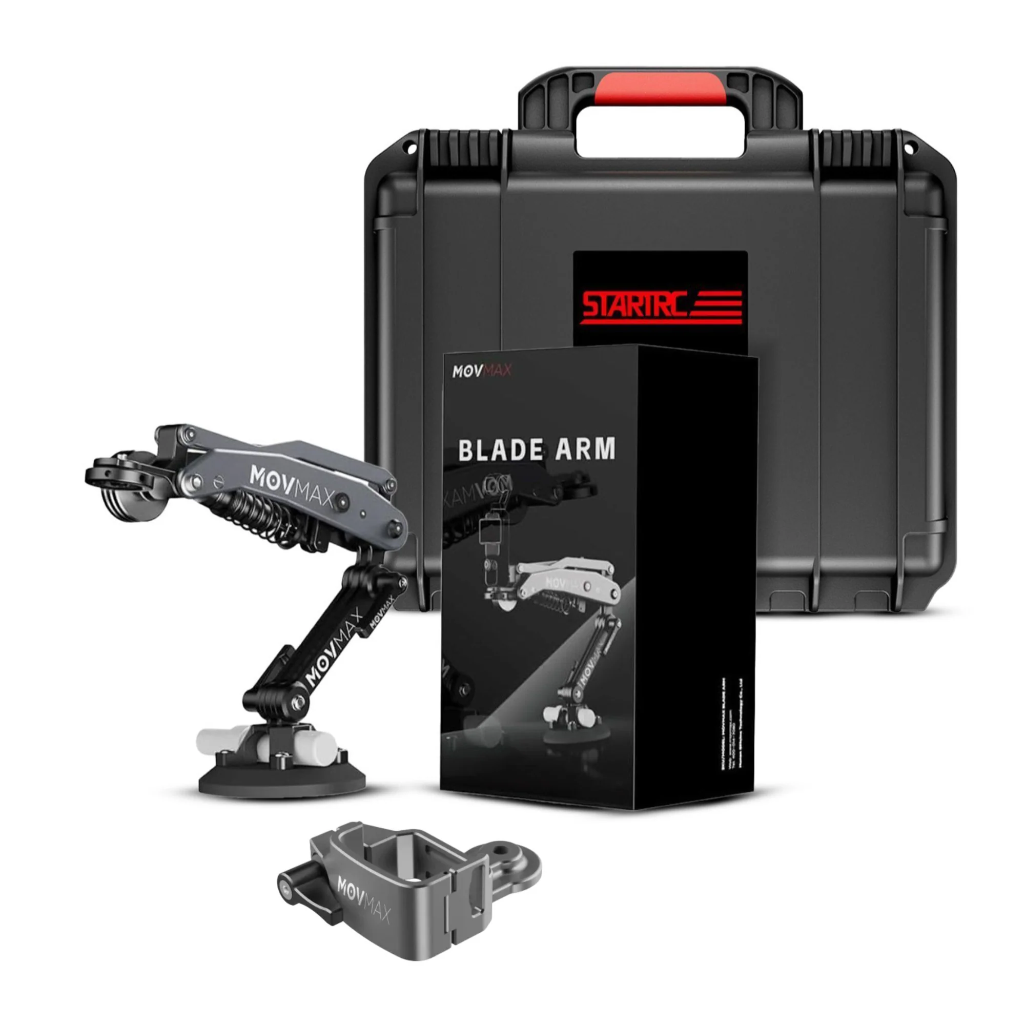 Movmax Blade Arm with N2 Arm Technology, Hard Case (Black) and Hoop Connector (Gray) Bundle