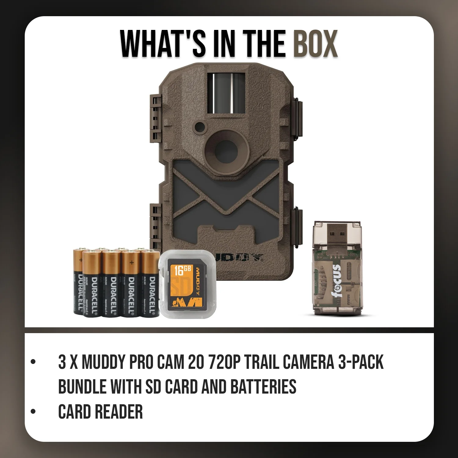 Muddy Pro Cam 20 720p Trail Camera Bundle with SD Card, Batteries, Card Reader - Image 9