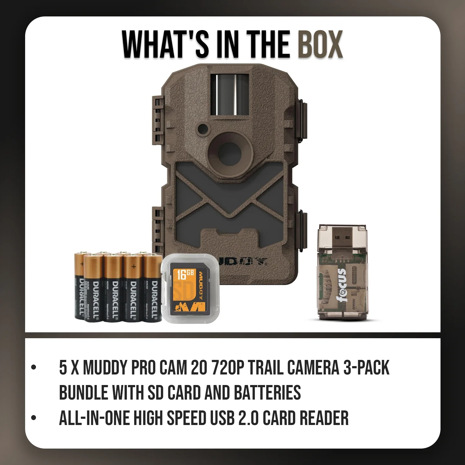 Muddy Pro Cam 20 720p Trail Camera Bundle with SD Card, Batteries, Card Reader - Image 9