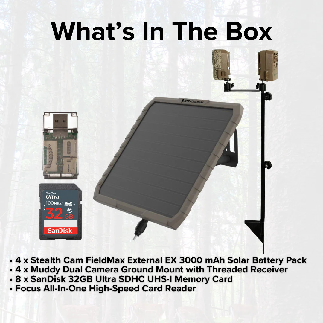 Stealth Cam FieldMax External EX 3000 mAh Solar Battery Pack with Solar Panel (4-Pack) Bundle - Image 6