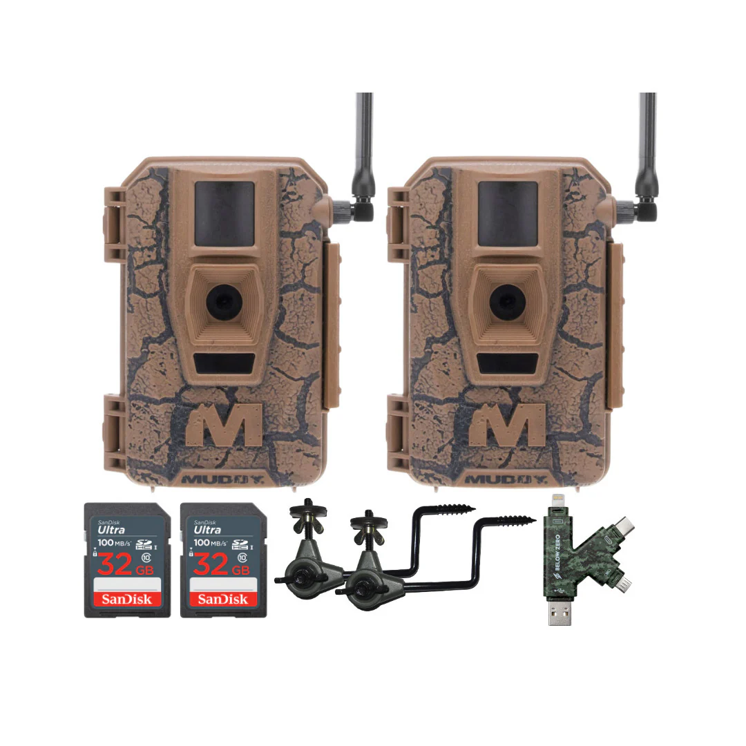 Muddy Mitigator Cellular 24MP Imaging Trail Camera with 0.7 Second Trigger Speed	(2-Pack) Bundle
