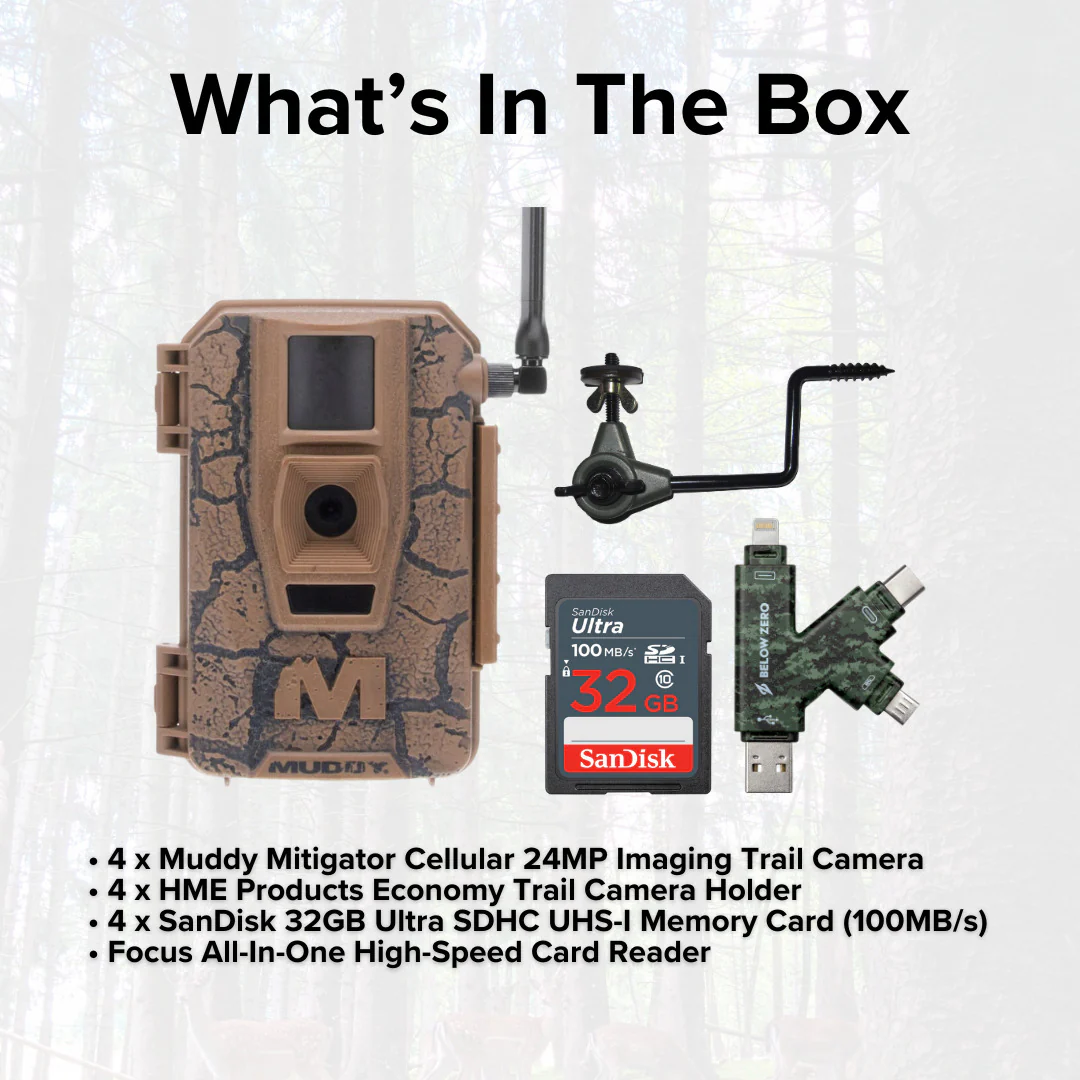 Muddy Mitigator Cellular 24MP Imaging Trail Camera with 0.7 Second Trigger Speed	(4-Pack) Bundle - Image 6