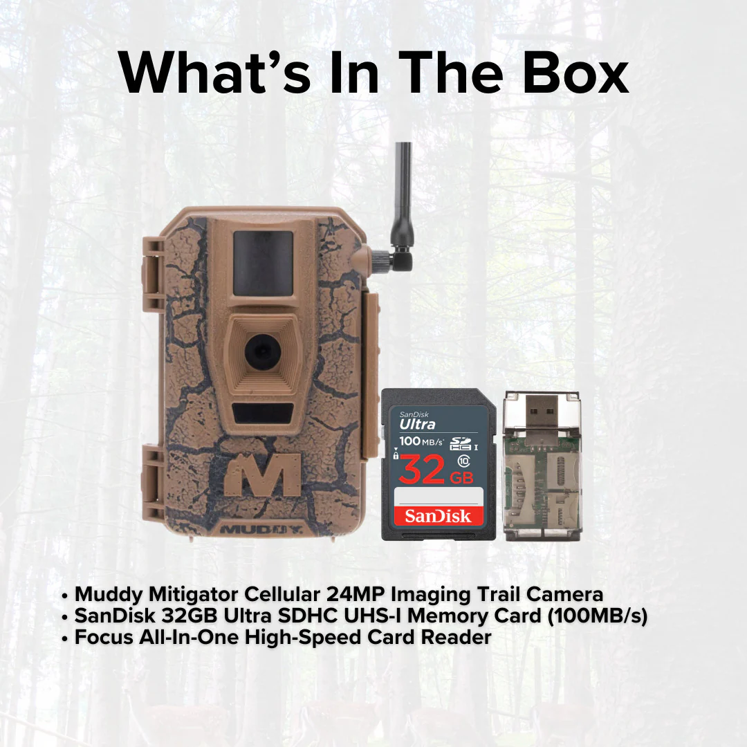 Muddy Mitigator Cellular 24MP Trail Camera with 80 Feet Detection and Flash Range Bundle - Image 6