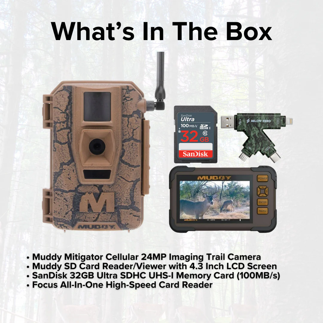 Muddy Mitigator Cellular 24MP Imaging Trail Camera with 80 Feet Detection and Flash Range Bundle - Image 6