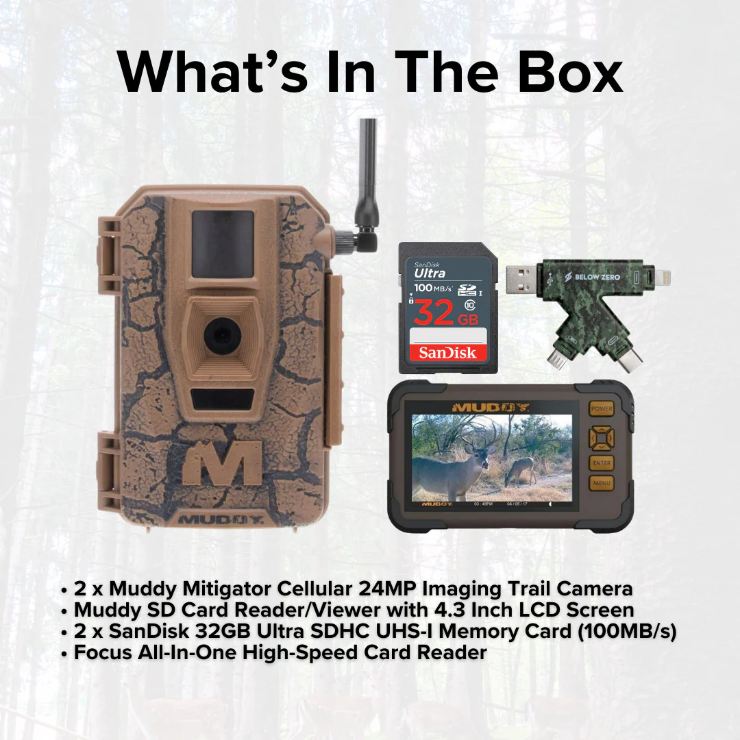Muddy Mitigator Cellular 24MP Imaging Trail Camera with 80 Feet Detection (2-Pack) Bundle - Image 6