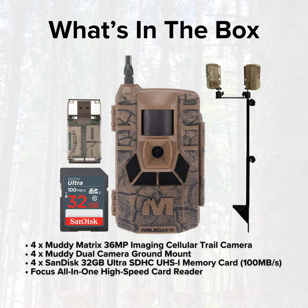 Muddy Matrix 36MP Imaging Cellular Trail Camera with On Demand Photo (Mud, 4-Pack) Bundle - Image 5