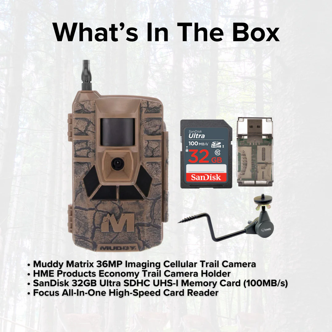 Muddy Matrix 36MP Imaging Cellular Trail Camera with On Demand Photo (Mud) Bundle - Image 5