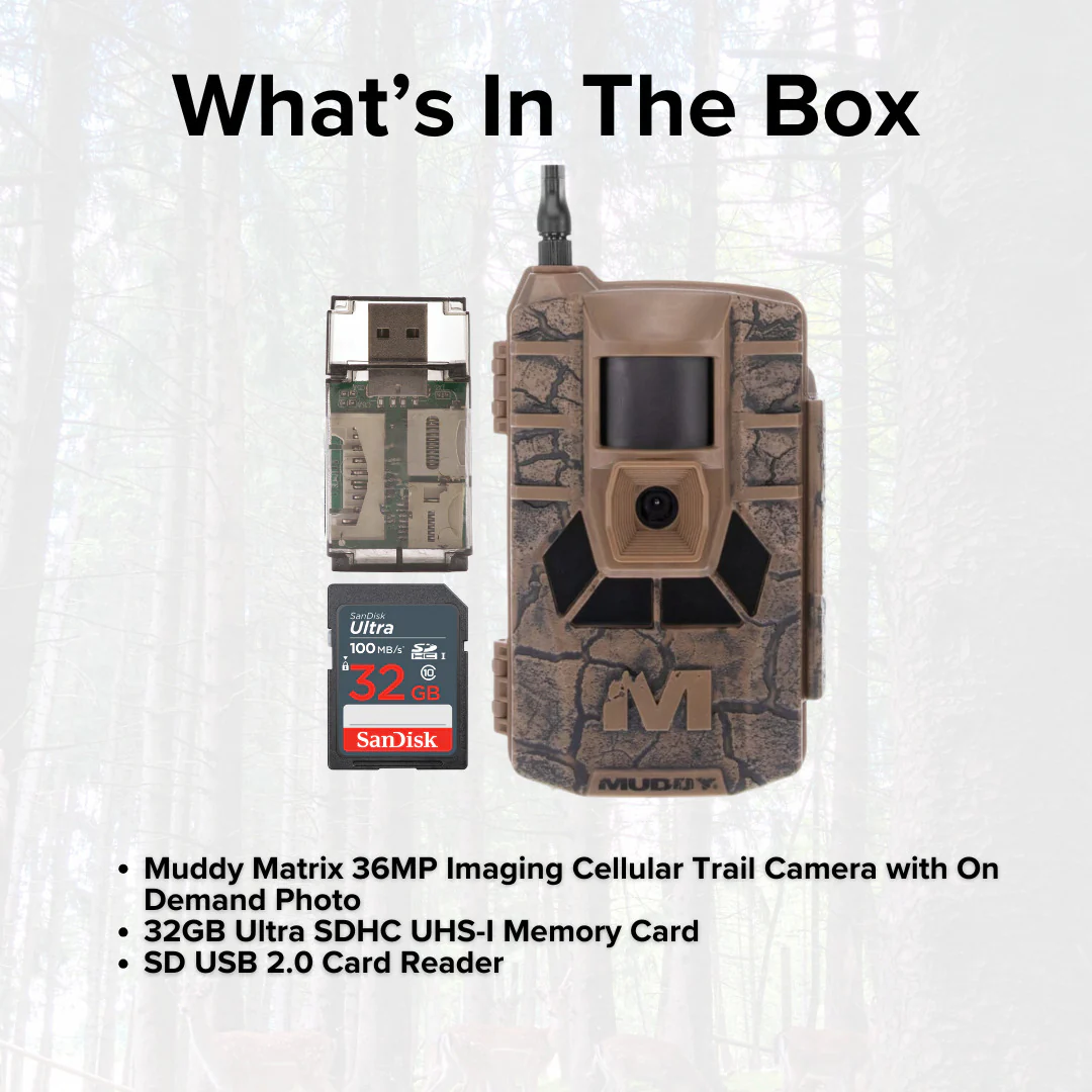 Muddy Matrix 36MP Imaging Cellular Trail Camera with On Demand Photo and Dual Network (Mud) Bundle - Image 7