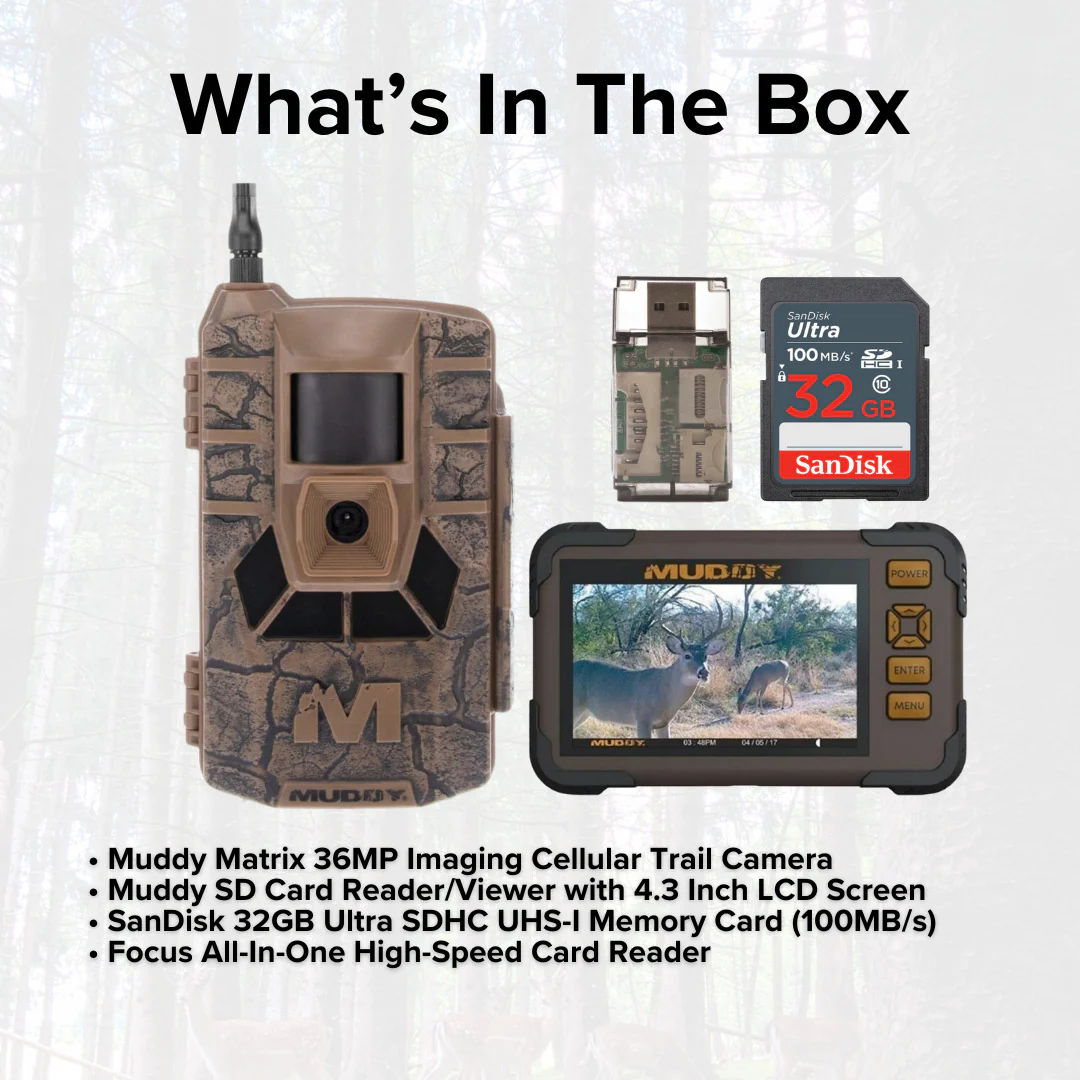Muddy Matrix 36MP Imaging Cellular Trail Camera with On Demand Photo with Card Reader Bundle - Image 6