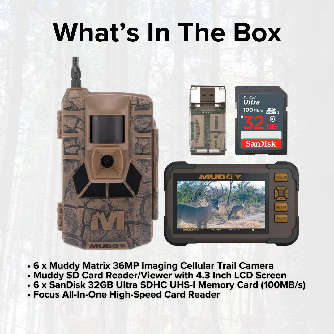 Muddy Matrix 36MP Imaging Cellular Trail Camera with On Demand Photo (6-Pack) Bundle - Image 6