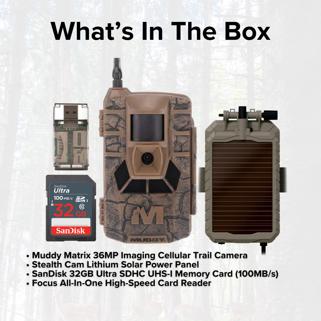 Muddy Matrix 36MP Imaging Cellular Trail Camera with On Demand Photo (Mud) and Power Panel Bundle - Image 5