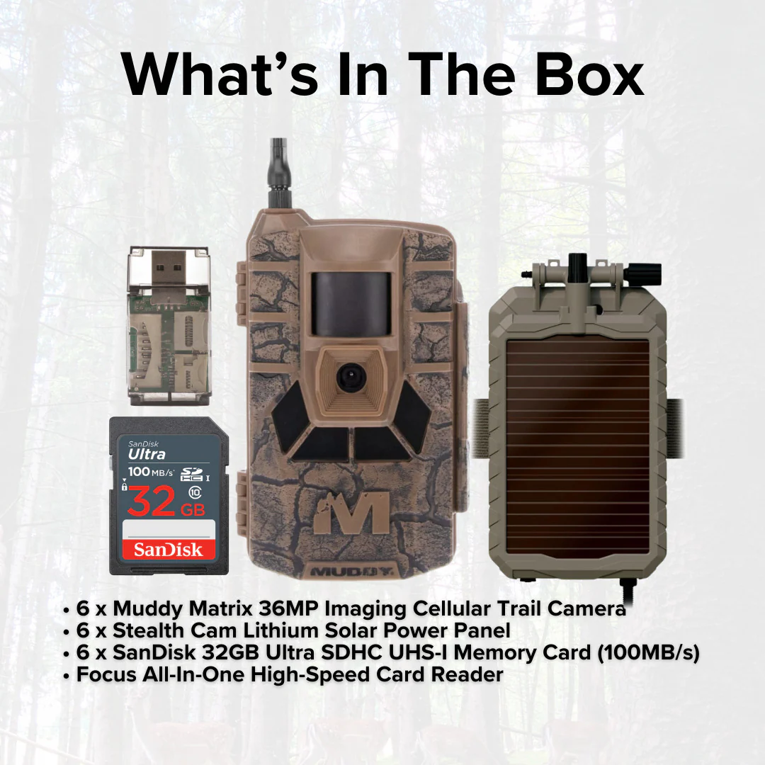 Muddy Matrix 36MP Imaging Cellular Trail Camera with On Demand Photo (Mud, 6-Pack) Bundle - Image 5