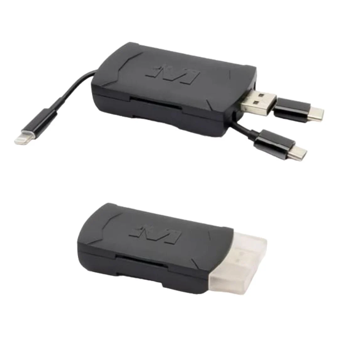 Muddy 4-in-1 Multi Card Reader with OTG Support and Apple and Android Compatibility (Black)