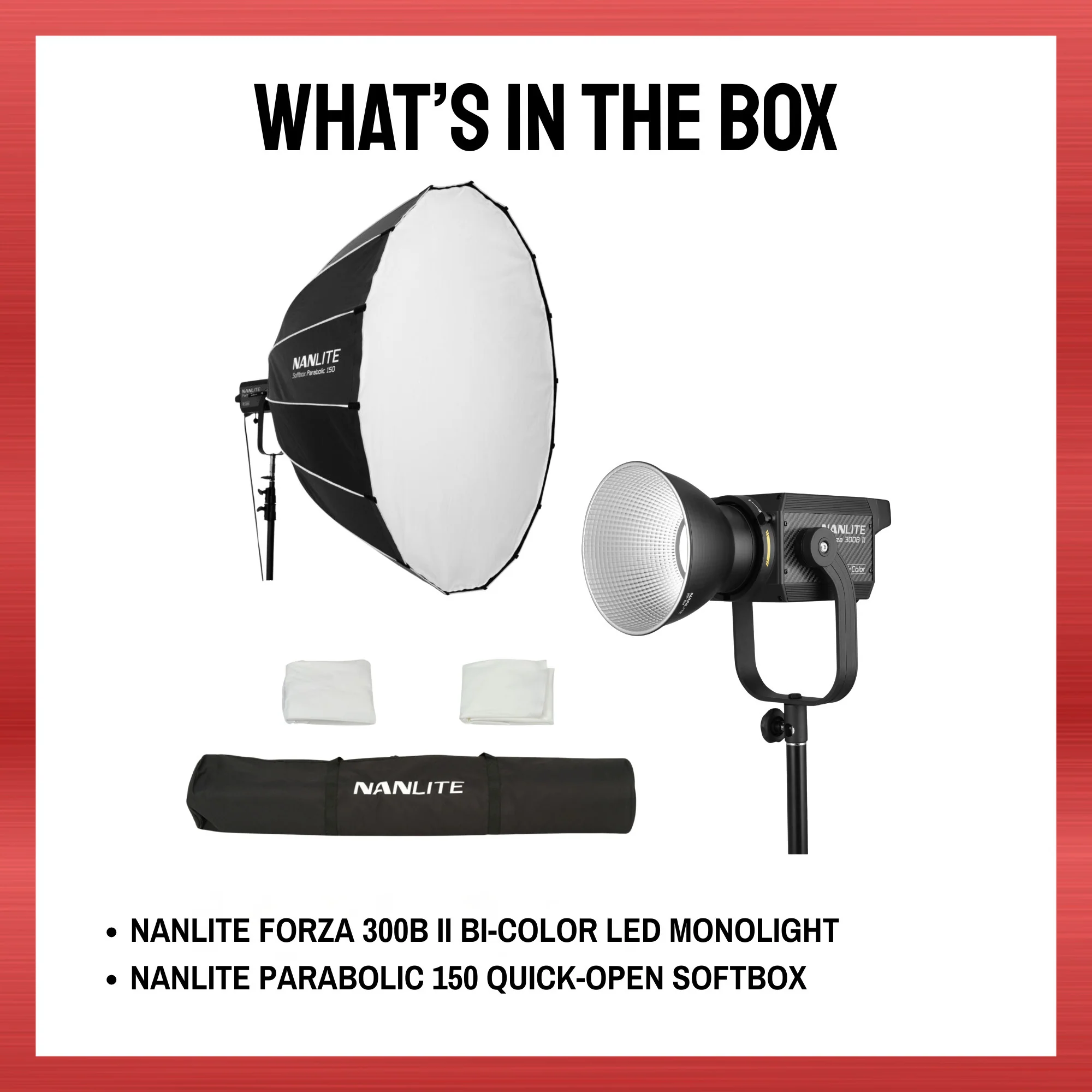 Nanlite Forza 300B II Spotlight with Nanlite Parabolic 150 Softbox Bundle - Image 8