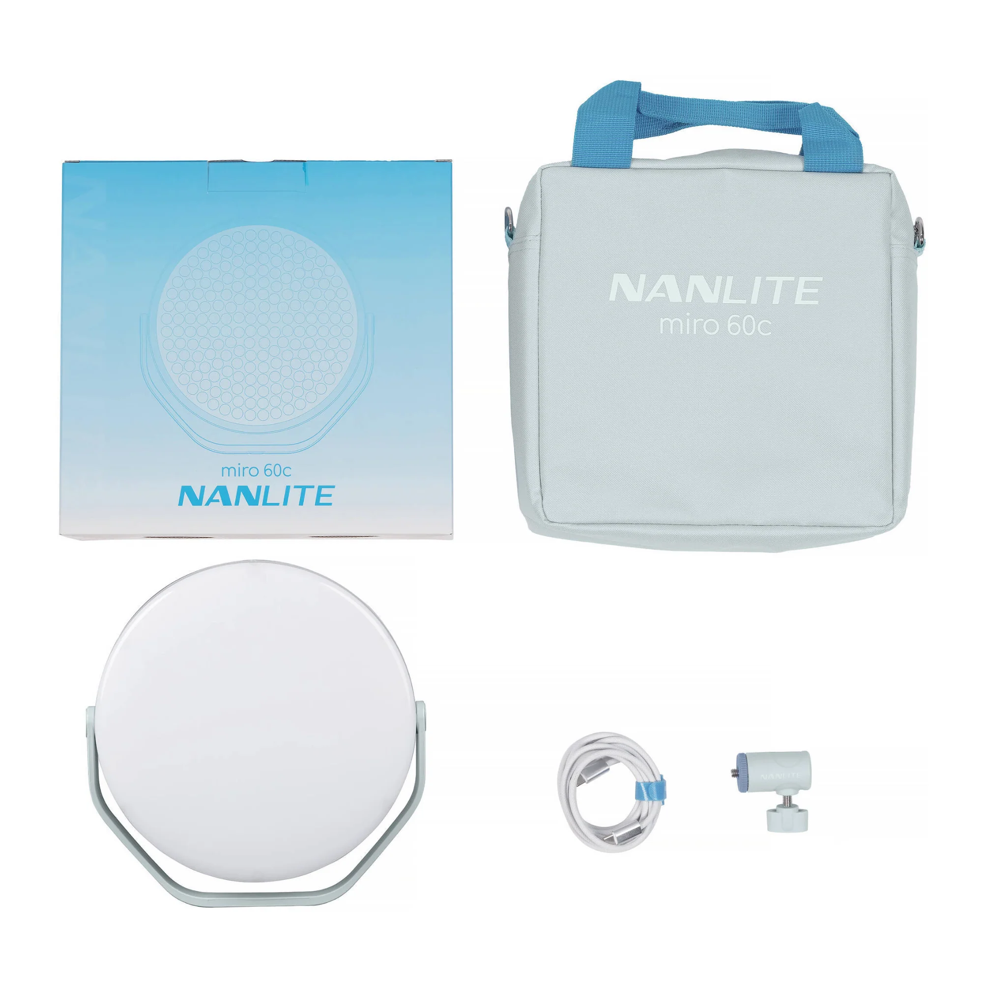 Nanlite miro 60C LED Full-Color Round Panel Light (Mint Blue) - Image 9