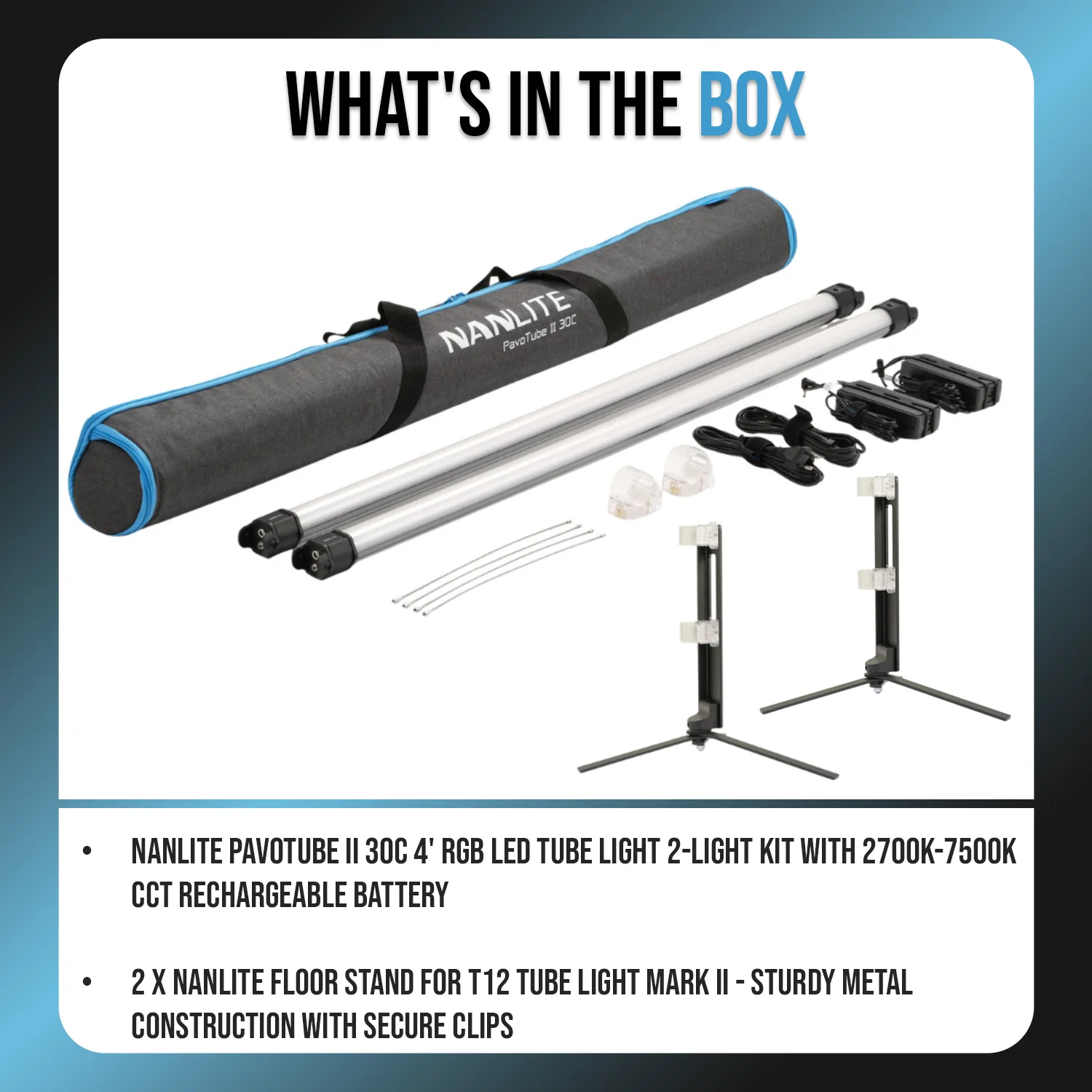 Nanlite PavoTube II 30C 4 Ft. RGB LED Tube Light Kit and 2 Floor Stands Bundle - Image 9