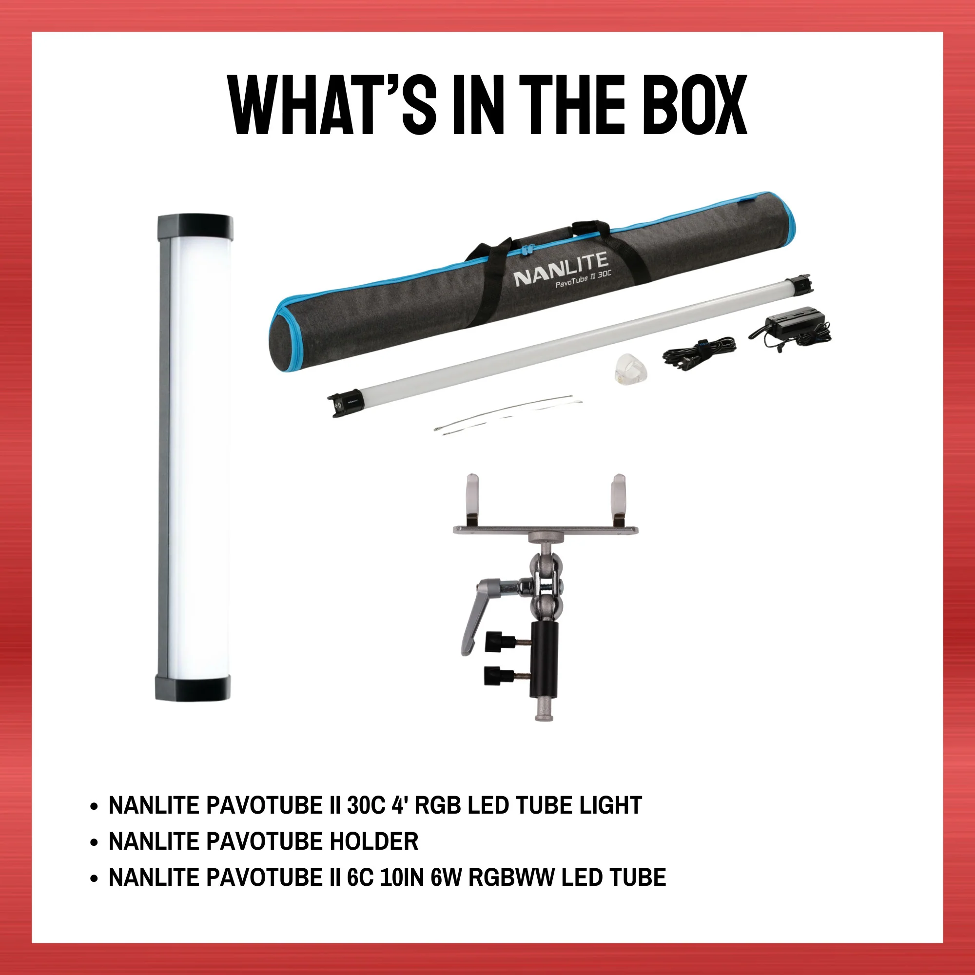 Nanlite PavoTube II 30C 4ft RGB LED Tube Light Bundle with Accessories - Image 8