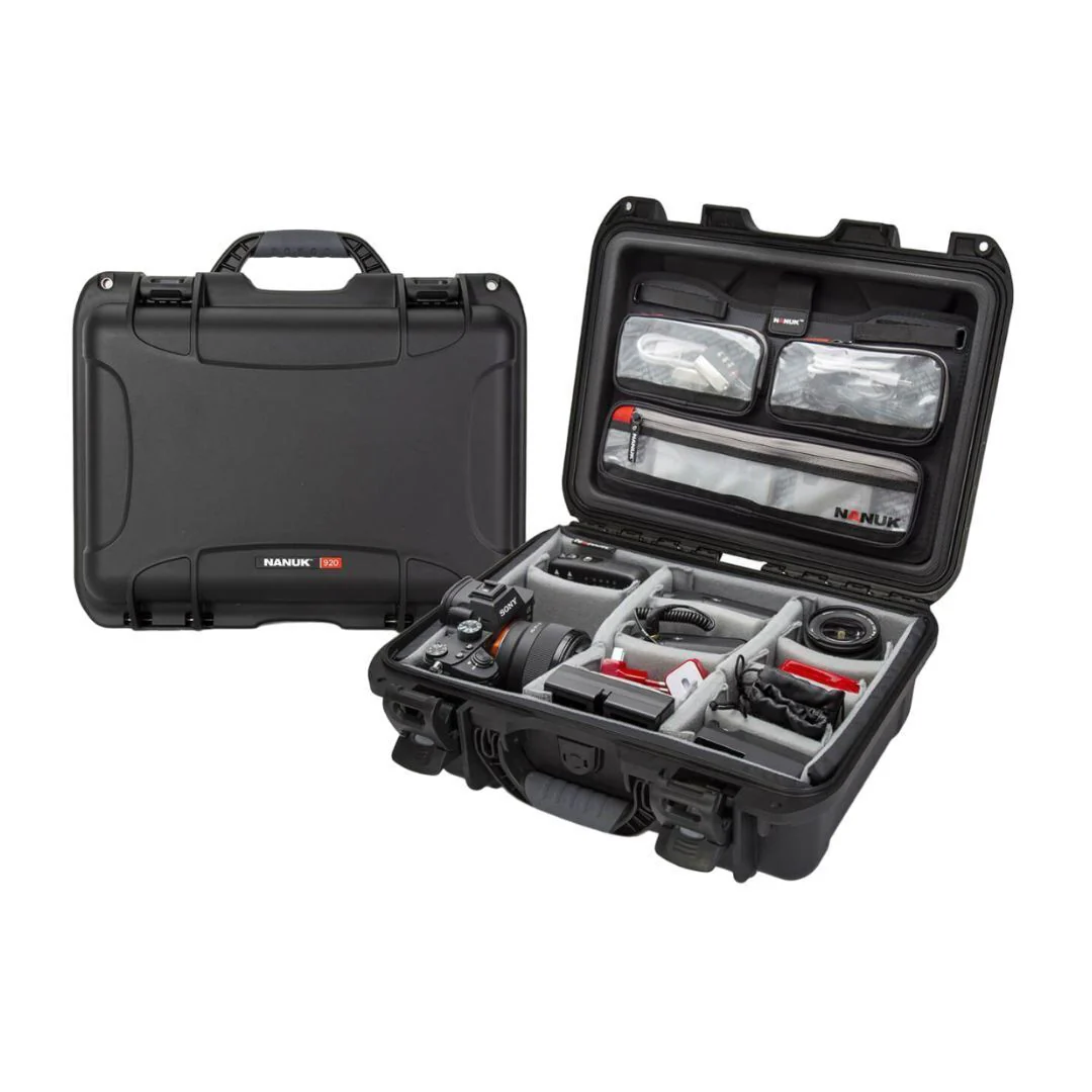 Nanuk 920 Pro Photo Kit Camera Case with Zippered and Anti-Tear Compartments (16 Liters, Black) - Image 4